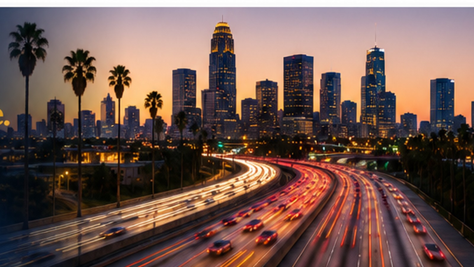 Los Angeles skyline and traffic